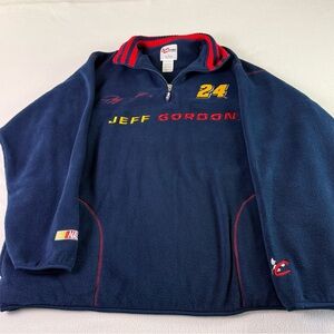 Vintage Chase Authentics Jeff Gordon Navy‎ Embroidered 1/4 Zip Fleece Size L